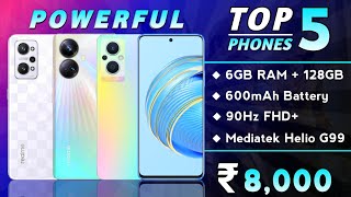 6GB RAM  128GB  Top 5 Powerful Phone Under 8000 in 2023  Best Smartphone Under 8000 [upl. by Scoville]