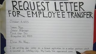 How To Write An Employee Transfer Request Letter Step by Step Guide  Writing Practices [upl. by Lilahk]