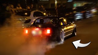 MX5 Burnout Leaving Street Meet  Modified Cars Leaving a Car Meet [upl. by Erida217]