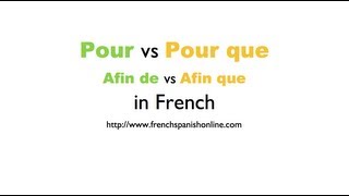 Pour vs Pour que in French [upl. by Erica]