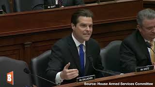 Matt Gaetz Grills Sec Austin quotIm Embarrassed by Your Leadershipquot [upl. by Enerahs]