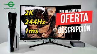 El monitor 32quot Curvo 2K 1ms 244Hz ideal para tu PS5 Pro Xbox series X y PC Gamer  Titan Army C32C1S [upl. by Malarkey]