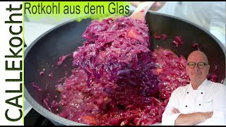 Rotkohl aus dem Glas verfeinern Apfelrotkohl  schnell und lecker [upl. by Ardua]