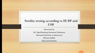 sterility testing of product according to IPBP USP part 1 [upl. by Korney860]