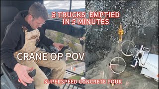 SUPERSPEED CRANE POURS CONCRETE [upl. by Pool363]