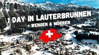 Day Trip to Lauterbrunnen Switzerland  Winter [upl. by Aynahs]