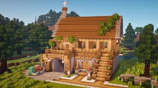 Minecraft  How to Build a Starter House with Mine Entrance  Tutorial [upl. by Mallissa]