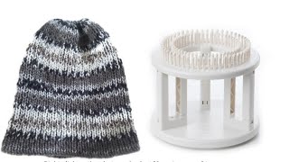 Cityscape double knit hat on KB rotating double knit loom [upl. by Charlie233]