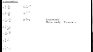 Rozszerzanie ułamków zwykłych [upl. by Gusella]
