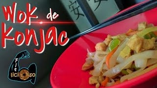 WOK DE KONJAC Y POLLO  Recetas Fitness [upl. by Atsugua140]