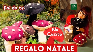 Funghi Cuscino facili senza cucire con Plaid colla e imbottitura 🍄🌲 Christmas Diy monikadeco [upl. by Egor]