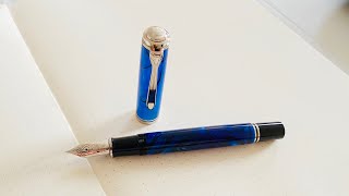 Pelikan M805 Blue Dunes Fountain Pen Review [upl. by Rossie646]