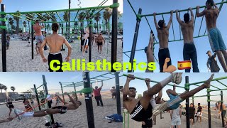 😍🇪🇸Somorrostro beach amp i trying leean callisthenics best [upl. by Seavey]