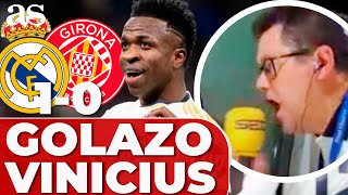 GOLAZO de VINICIUS REAL MADRID 10 GIRONA narración CARRUSEL y REACCIÓN de RONCERO [upl. by Aihsena252]