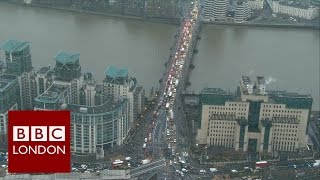 London from the air during a Tube strike  BBC London News [upl. by Manchester508]