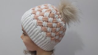 TIĞ İŞİ EFSANE ŞAPKA BERE YAPIMI Örgü Modelleri Crochet Hat Making 70 [upl. by Nosremaj]