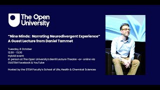 Nine Minds Narrating Neurodivergent Experience’ a guest lecture by Daniel Tammet [upl. by Notsirk]