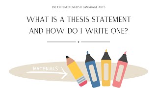 Writing a Thesis Statement [upl. by Ayotna]