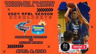 MPBL HIGHLIGHTS SARANGANI MARLINS VS BATAAN RISERS APRIL 8 2024 [upl. by Walt758]