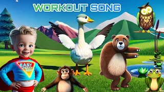 Workout Song  An Original Animal Exercising Song by Easy Peasy Beat  Kids Songs  Nursery Rhymes [upl. by Kcajyllib526]