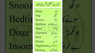 Essential Sleep Vocabulary in English with Urdu Translation  Improve Your Daily English [upl. by Treboh]