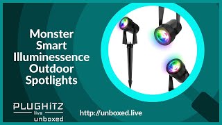 Monster Smart Illuminessence Outdoor Spotlights Whats in the Box  PLUGHITZ Live Unboxed [upl. by Norbert]