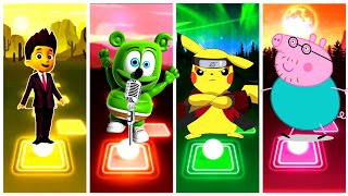 Paw Patrol Raider 🆚 Gummy Bear 🆚 Pika Pika Pikachu 🆚 Peppa Pig 🎶 Tiles Hop EDM Rush [upl. by Westphal]