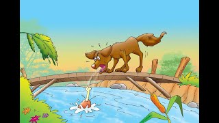 The greedy dog Story in Hindi and English [upl. by Ahtael]