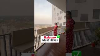 Balcony must haves balcony musthaves homedecor homeessentials spacesavinghacks [upl. by Akkeber]