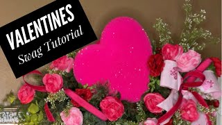 DIY Valentines Corner Swag Tutorial♥️ [upl. by Hanikas]