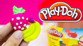 DibusYmas Play Doh Picnic Bucket Playset Play Dough Cookies Sandwich amp Fruit [upl. by Eiba323]