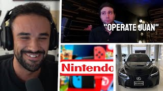 Illojuan Habla con Vegetta777 sobre operarse la vista  problema con coche y estafa de nintendo [upl. by Lilithe]