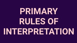 primary rules of interpretation  tamil INTERPRETATION OF STATUTES [upl. by Cowie]