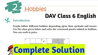 Hobbies SolutionDAV Class 6 English Reader Chapter 2 [upl. by Anirehs575]