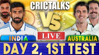 Live IND Vs AUS Day 2  1st Test  Live Scores amp Commentary  India vs Australia  2024 Series [upl. by Pacien]