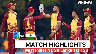 Sri Lanka Vs West Indies 1st T20 Match Highlights 2024  WI Vs SL 1st t20 match highlights today [upl. by Areivax]