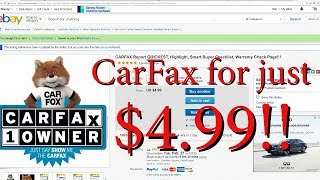 How to get a CarFax Report for 499 [upl. by Colfin]