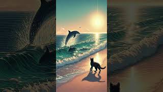 Small Kitten Rescues Dolphin from Net Then Dolphin Returns the Favor 🐾🐬 [upl. by Lacsap]