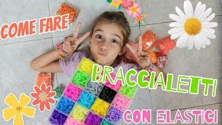 COME FARE BRACCIALETTI CON ELASTICI Tutorial Semplice [upl. by Aynam220]