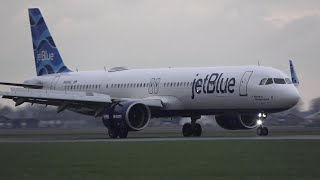 BEAUTIFUL A321NEO  JetBlue Landing At Schiphol Airport [upl. by Cavil506]