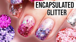 Encapsulating Chunky Glitter On Short Nails ✨  Watch Me Work Nails [upl. by Giarg]