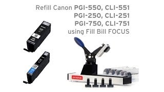 Refill Canon PGI550 CLI551 PGI250 CLI251 PGI750 CLI751 PGI450 CLI451 refill tool [upl. by Inirt]