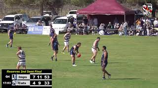 Reserves 2nd Semi Final  Imperials vs Coorong Cats [upl. by Geldens301]