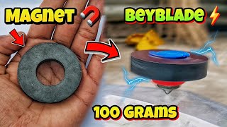 Make Magnetic SPARKING Beyblade From Speaker MAGNET 🧲 [upl. by Duffy357]