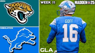 Lions vs Jaguars  Week 11 Simulation  Jared Goff  Madden 25 Gameplay [upl. by Eirallam]