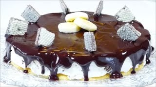 Torta di ricotta banana e wafer al cacao  Torte senza cottura  Ricetta Veloce [upl. by Eidoow]