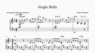 Jingle Bells F Major  James Pierpont  Piano Notes [upl. by Airotkiv]