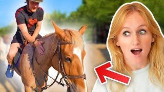 Reageren op hoe ENZO KNOL rijdt op een PAARD 😱🐴 [upl. by Eceirehs115]