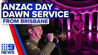 Anzac Day 2023 Brisbane Dawn Service from Anzac Square  9 News Australia [upl. by Nage841]