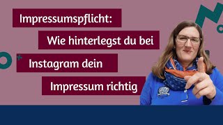 Impressumspflicht Wie kannst du ein Instagram Impressum einfügen [upl. by Lutero]